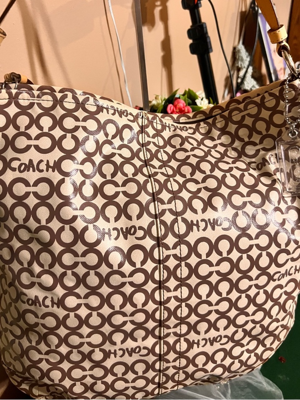 Coach 2008 Leah Op Art Coated Canvas bag